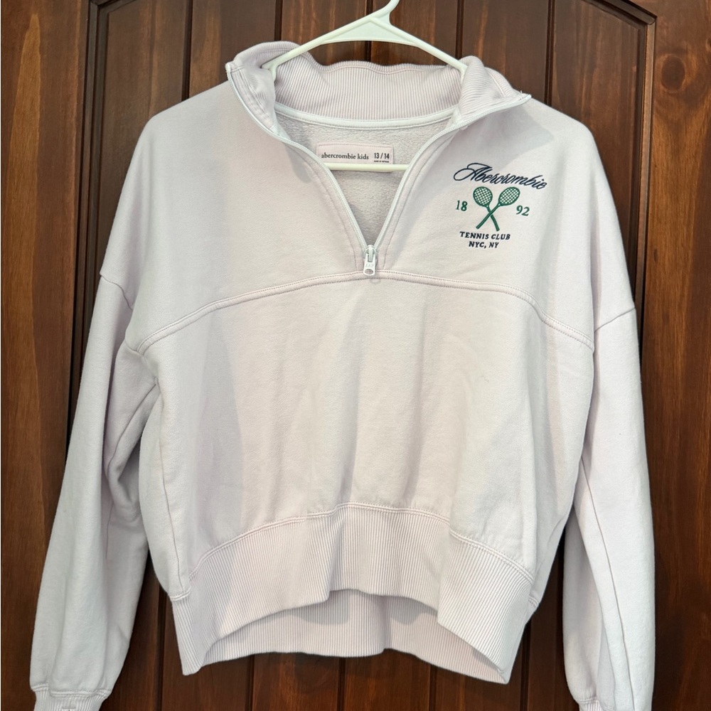 KIDS Abercrombie light pink Half-Zip Sweatshirt